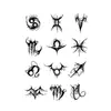 12 Constelações Arte Criativa Adesivos de Tatuagem Herbal para Homens e Mulheres, Misteriosos, Sofisticados, Tatuagens da Moda, À Prova d'Água, Resistentes ao Suor e de Longa Duração