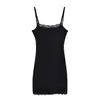 Kardashian Moda Transfronteriza Europea y Americana Nuevo Estilo de Verano Vestido de Tirantes Finos Sexy Ajustado Bodycon Encaje Parche Vestido Corto