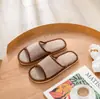 Nuevas Zapatillas de Algodón y Lino para Hotel y Casa de Huéspedes Otoño Hogar Pareja Viaje Lino Suela Gruesa Cuatro Estaciones Frescas Zapatillas
