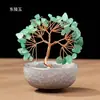 Base de posavasos de árbol de cristal natural, árbol de la fortuna con virutas de cristal amarillo, árbol del dinero, decoración de fortuna para el hogar y la oficina, venta al por mayor