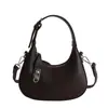 Bolsa Hobo Lua Crescente Nova Primavera 2026, Bolsa de Ombro Tendência com Acabamento de Luxo, Bolsa Dumpling para o Dia a Dia, Bolsa de Mão Feminina