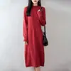 Vestido de Tricô Gola Alta Meia-Calça Lã Pura Outono/Inverno 2026 Manga Longa Feminino Padrão Diamante Torcido Comprimento Médio