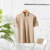 Item de luxo! Suave e agradável à pele! Camisa polo masculina de verão, cor sólida, versátil, casual, moda, gola dobrável, manga curta