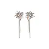 Aretes de Zirconia de Fuegos Artificiales, Estilo Francés, Aretes Sencillos con Borla, Lujo Ligero, Moda de Alta Gama, Aretes Versátiles de Nicho para Mujer