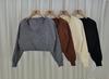 Conjunto de moda doce para garota quente, outono e inverno feminino, novo suéter curto pulôver em cores contrastantes, top colete de malha, conjunto de duas peças, moda