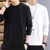 Moletom masculino, novo modelo primavera e outono, gola redonda, corte solto, espessado, blusa sem capuz, jaqueta masculina de manga comprida, versátil