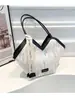 Bolsa de Axila Bordada Texturizada Estilo 2026 para Mulheres, Bolsa de Ombro Listrada Colorida, Bolsa Tote Fashionável para o Dia a Dia