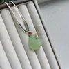 Pingente de jade Buda Maitreya de ágata de gelo, calcedônia em formato de cavalo, paisagem semi-esculpida, pequeno pingente de jade Buda de açúcar
