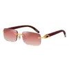 Gafas de sol de moda Hombres Sin Marco Patas de Madera Originales Gafas de tirachinas Hombres Modernas Marco Óptico de Madera Gafas de sol