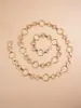 Hebilla de Moda Metálica Cadena de Cintura Estilo Coreano para Mujer Dorado Decorativo Cinturón para Vestido Mujeres de Gama Alta Elástico Delgado Faja