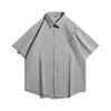 Camisa Verde Abacate de Manga Curta para Homens e Mulheres, Camisa Simples de Verão, Tendência Estilo Hong Kong, Cor Sólida Versátil, Estilo Coreano de Verão Tamanho Plus