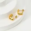 Pendientes Europeos y Americanos de Estilo Ins Transfronterizos Exquisitos Pendientes de Acero Inoxidable con Galvanizado IP de Oro de 18K Pendientes Geométricos Pendientes de Botón Geométricos