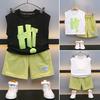 Traje de chaleco sin mangas para niños hi word 2023 Verano nuevo traje de chaleco sin mangas para niños ropa delgada guapa venta al por mayor