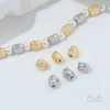 Cuentas Espaciadoras de Cristal Cilíndricas con Agujero Grande, Patrón de Árbol que Conserva el Color, Chapado en Oro de 14K, para Pulseras y Collares Hechos a Mano, Accesorios de Joyería