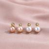 Brincos de pérolas naturais de água doce, brincos leves de luxo embutidos em diamantes, temperamento de nicho simples, brincos de alta qualidade, brincos femininos da moda que combinam com todos os lados