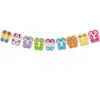 Suministros para Decoración de Fiestas Banner de Banderines de Cumpleaños Tema Festivo Transfronterizo Flor Cola de Pez Banderín de Letra Personalización Fabricante