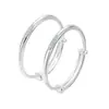 Pulsera Infantil Pacífica y Alegre para Niños y Niñas, Plata Pura 9999 Plata de Ley, Anillo Liso Sólido de Luna Llena Pulsera de Empuje y Tracción Regalo