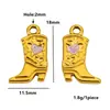 Acero Inoxidable Esmalte Colorido Botas de Vaquero Occidentales Accesorios DIY Estilo Vaquero Collar Llavero Colgante