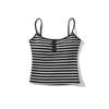 Camisola Sexy de Chica Caliente a Rayas con Tres Botones Top Corto Ajustado para Mujer Verano Ropa Exterior Ajustada Base