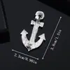 Nuevo y Elegante Broche de Ancla Incrustado de Diamantes para Hombres, Ramillete Versátil, Accesorios con Forma de Ancla Estilo Coreano