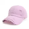 Gorra de Béisbol Vintage Desgastada con Borde Crudo Unisex Moderna Hip-Hop Lisa de Color Sólido Parte Superior Suave Sombrero para el Sol