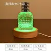 Bola de Cristal Base de Madera para Luz Nocturna Luz Cálida Lámpara de Mesa LED Enchufe USB Luz Blanca Base Luminosa Lámpara Redonda Pile De Zhu