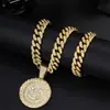 2024 Nuevo Estilo Personalidad Moda Hip Hop Hiphop Redondo Girasol Sonriente Cadena Cubana Conjunto de Collares