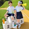 Uniformes de Jardín de Infancia de Verano, Ropa de Manga Corta de Secado Rápido, Ropa de Rendimiento Estilo Universitario, Uniformes de Clase de Primer Grado, Uniformes de Escuela Primaria