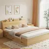 Cama Tatami Caja de Cama Cama de Panel 1.5m Cama Doble Moderna Simple Cama de Almacenamiento Cama con Cajones Marco de Cama Especial
