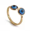 Anillo de Comercio Exterior Transfronterizo Ojo Maligno Incrustado con Diamantes, Diseño Abierto Ajustable, Diseño de Ojo Maligno con Goteo de Aceite, Pequeño Regalo para Parejas y Mejores Amigos
