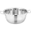 Venta al por mayor de fábrica Transfronterizo Cesta escurridora de acero inoxidable Hogar Colador para lavar arroz Cocina Cesta multiusos para lavar verduras Cesta de frutas de doble asa