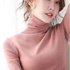 Camiseta Básica de Cuello Medio de Nueve Colores para Otoño e Invierno para Mujer, Ropa tipo Máscara Nude Ajustada a la Piel, Color Puro, Versátil, Alta Elasticidad, Top de Manga Larga Ajustado