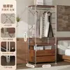 Arara de metal estilo japonês com 60cm de profundidade para instalação, guarda-roupa aberto autoportante, closet, prateleira montada, rack de armazenamento para guarda-roupa