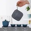 Cerámica Negra Una Olla Tres Tazas Set de Té de Viaje Portátil para Exteriores Taza Rápida Tienda 4S Souvenir de Negocios Al por Mayor
