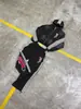 Conjunto de Moletom Listrado com Zíper Degradê Vintage Desgastado com Logo B Bordado em Contraste, Conjunto Esportivo Casual de Caimento Solto para Casais
