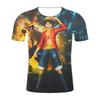 Camiseta de manga corta estampada para hombre y mujer con animación de comercio exterior con código europeo de Amazon, camiseta de una pieza 3D, talla grande para ver en el mapa