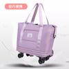 Bolsa de viagem universal com quatro camadas e ombro duplo, bolsa de rodas feminina, forte e durável, grande capacidade, à prova de respingos, bolsa de carrinho Oxford