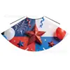 Capa Vermelha Personalizada de Fábrica para o Dia da Independência com Padrão Vermelho e Azul Impresso, Capa com Capuz com Estrelas e Cordão