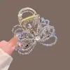 Pinza para el Cabello Elegante de Color Arcoíris Estilo Francés con Lazo de Perlas para la Parte Trasera de la Cabeza, Nueva Pinza Tiburón de Gama Alta, Moderna y Elegante