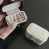 Nova Mini Caixa de Joias de Couro Portátil para Viagem Porta-Brincos Porta-Joias Caixa de Armazenamento para Anéis Pai Dao Hui