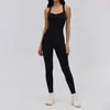 Macacão de Yoga Transfronteiriço para Mulheres com Bojos Removíveis, Calça Esportiva de Cintura Alta Emagrecedora, Design Lindo nas Costas com Recortes Vazados, Roupa para Pilates e Fitness