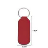 Llavero rectangular de piel sintética con láser, llavero en blanco de doble cara para cinturón, llavero redondo de piel, llavero para imprimir DIY