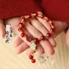 Pulseira Borboleta de Pedra Olho de Gato Imitada para Mulheres, Design de Nicho Ins, Pulseira de Pedra da Lua Cinza, Versátil e Estilosa, Presente Estudantil da Moda