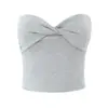 Exportação Transfronteiriça Roupa Feminina 2025 Primavera e Verão Top Tubinho Torcido Europeu e Americano + Calça Bootcut Torcida Conjunto M11608/9