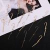 Agujas para Piercing de Nicho Transfronterizo Europeo y Americano, Aretes de Circonita con Perla Incrustada de Rayo, Estilo Pasarela, Aretes de Alta Gama, Clavos para Hueso de la Oreja