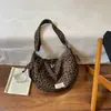 Bolsa Retro Estampado Leopardo Estilo Perezoso Otoño Invierno Gran Capacidad Cruzada Tipo Bollo Bolso de Hombro para Viajes al Trabajo con Sensación de Alta Gama