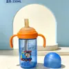Taza de Aprendizaje con Popote y Asa para Bebé de PP Antiderrames 330ml Gran Capacidad Taza de Agua Infantil para Guardería Taza de Dibujos Animados