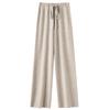 Invierno Lana Completa 100 Lana Pura Pantalones de Pierna Ancha para Mujer Cintura Media Dape Adelgazantes Casuales Rectos Cachemira Pantalones Tejidos