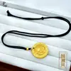 Colar com Pingente de Nuvem da Sorte Banhado a Ouro para Mulheres, Mesmo Estilo do Pingente do Deus da Riqueza Amarelo de Lojas de Ouro, com Nuvens Auspiciosas Gravadas, Estilo Chinês