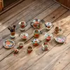Taza de té de cerámica Ru kiln con diseño de girasol y glaseado de caramelo del fabricante, juego de té kung fu de alta gama, tetera, gaiwan, utensilios de té antiescaldantes
